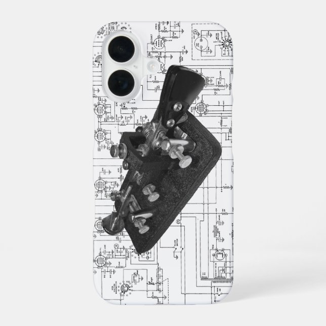 Ham Radio Morse Code Semi-Automatic Key Iphone Case (Back)