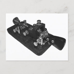 Ham Radio Morse Code Semi-Automatic Key Postcard