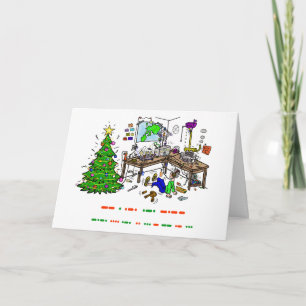 Ham Radio Morse Code Shack Christmas Card