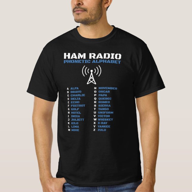 Ham Radio NATO Phonetic Alphabet Design T-Shirt (Front)