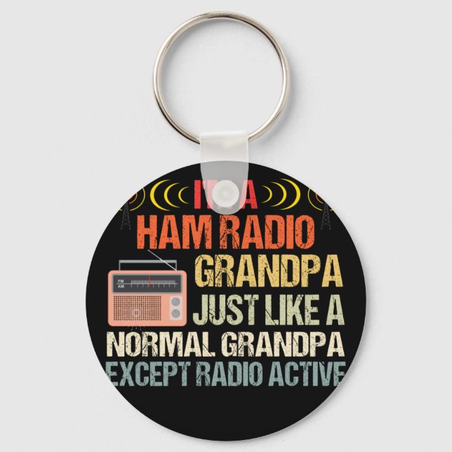 Ham Radio Operator Amateur Radio Father's Day Keychain (Front)