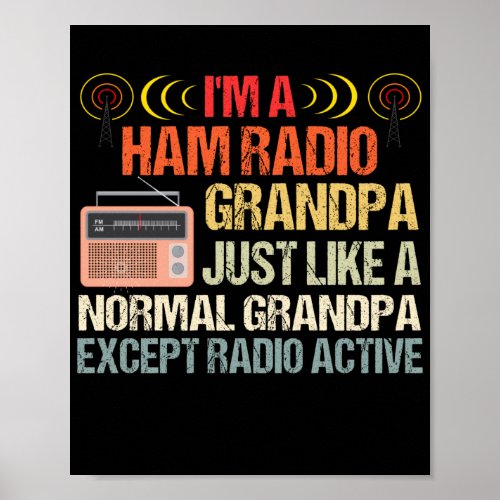 Ham Radio Operator Amateur Radio Fathers Day Poster