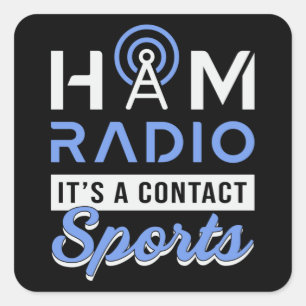 HAM Radio Operator Antenna Amateur Code Gift Idea Square Sticker