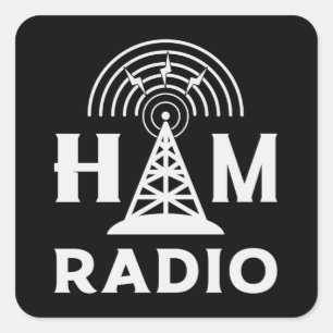 HAM Radio Operator Antenna Code Amateur Gift Idea Square Sticker