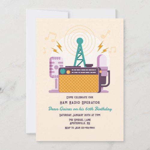 Ham Radio Operator Birthday  Invitation