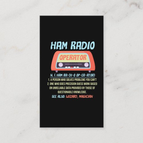Ham Radio Operator Definition Amateur Radio Hobby Business Card