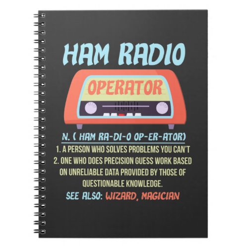 Ham Radio Operator Definition Amateur Radio Hobby Notebook