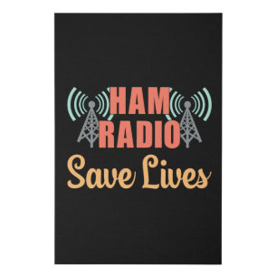 HAM Radio Operator Frequency Antenna Amateur Gift Faux Canvas Print