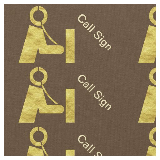 Ham Radio Operator Golden Icon Fabric + Call Sign