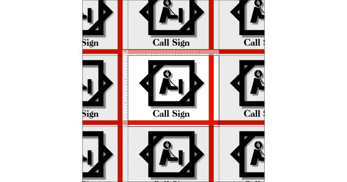 Ham Radio Operator Icon Customize Call Sign Fabric | Zazzle