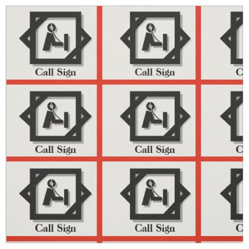 Ham Radio Operator Icon Customize Call Sign Fabric