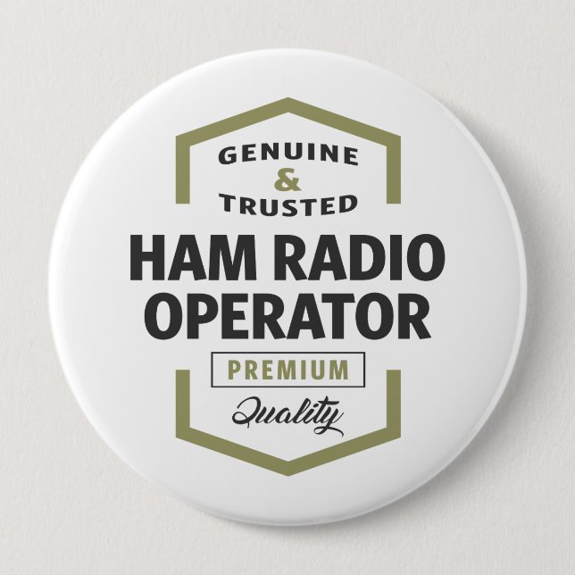 HAM Radio Operator Logo Gifts. Button (Front)