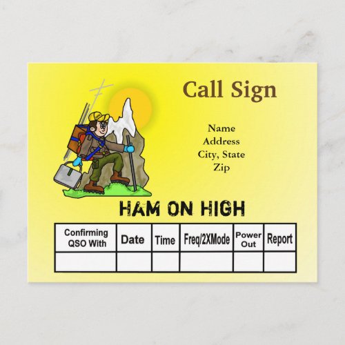 Ham Radio Operator on High Ground QSL Card