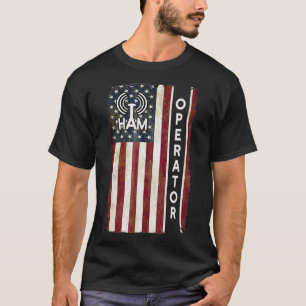 Ham Radio Operator Shirt 4th July American Flag