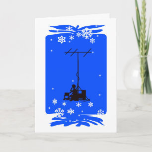 Ham Radio Operator Silhouette Christmas Card