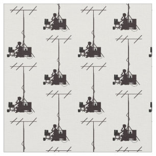 Ham Radio  Operator Silhouette Fabric