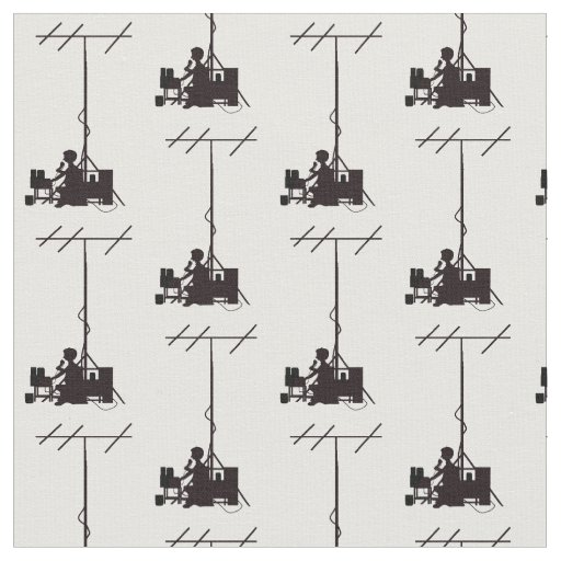 Ham Radio  Operator Silhouette Fabric