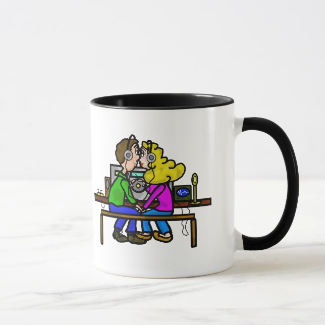 Ham Radio Operators Kissing Mug  Customize Calls (Right)
