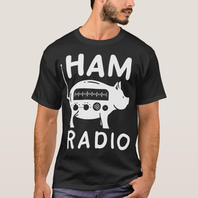 Ham Radio Pig Illustration For A Ham Radio T-Shirt (Front)