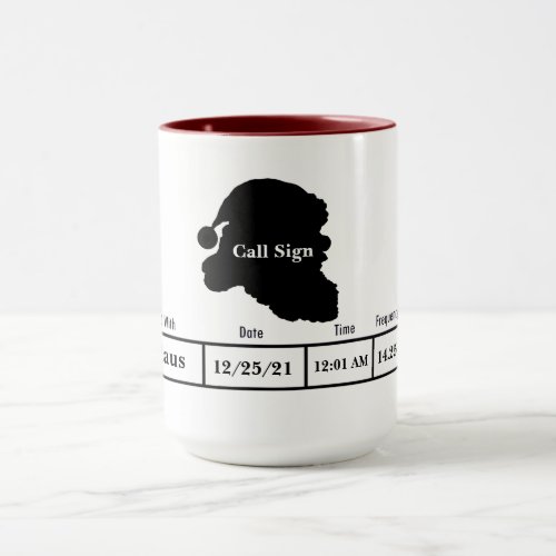 Ham Radio QSL Card Santa Mug