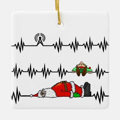 Ham Radio Santa Elf Frequency Christmas Ornament