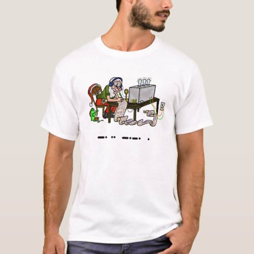 Ham Radio Santa Nice Morse Code Xmas T_Shirt