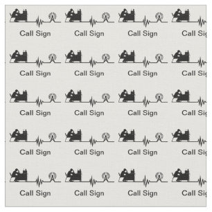 Ham Radio Silhouette Fabric with Call Sign