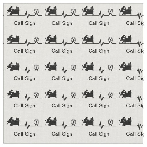 Ham Radio Silhouette Fabric with Call Sign
