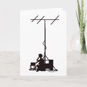 Ham Radio Silhouette Thank You Card