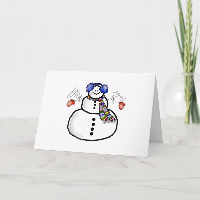 Ham Radio Snowman Christmas Card (Front)