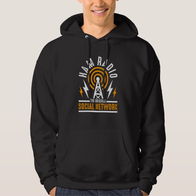 Ham Radio The Original Social Loves Radio Operator Hoodie (Front)