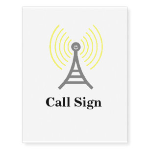 Ham Radio Tower Repeater Tattoo with Call Sign
