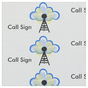 Ham Radio Transmitter, Cloud & Call Sign Fabric