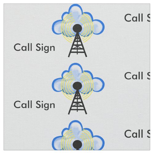 Ham Radio Transmitter Cloud  Call Sign Fabric