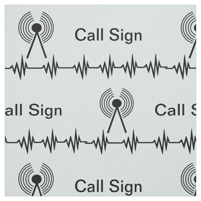 Ham Radio Transmitter Frequency Call Sign Fabric (Swatch)
