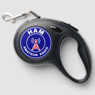 HAM Radio Walk The Airwaves Operator Badge Retractable Pet Leash