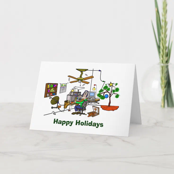 Ham Radio Whacky Shack Christmas Card | Zazzle