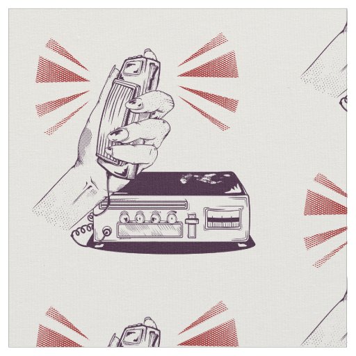 Ham Radio Woman Fabric