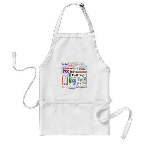 Ham Radio Word Collage Apron Customize Call Sign