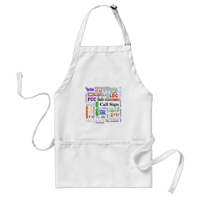 Ham Radio Word Collage Apron Customize Call Sign (Front)