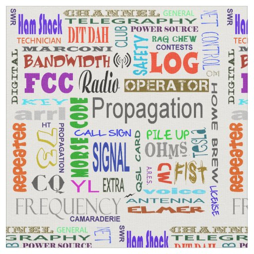 Ham Radio Word Collage Fabric Zazzle Com
