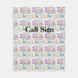 Ham Radio Word Collage Fleece Blanket Customize It