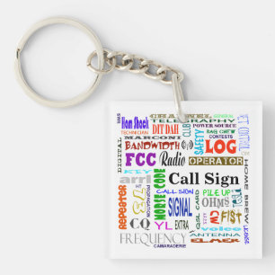 Ham Radio Word Collage Key Chain Customize It!