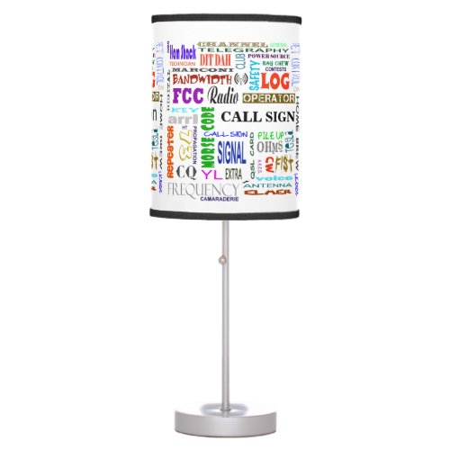 Ham Radio Word Collage Table Lamp  Customize It