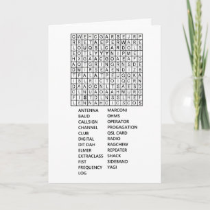 Ham Radio Word Find Card