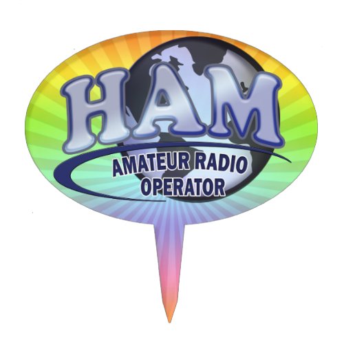 HAM WORLD LOGO Amateur Radio Cake Topper