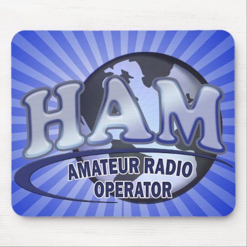 HAM WORLD LOGO Amateur Radio Mouse Pad