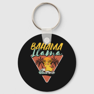 Hama Llama Funny Llama Surfer Surfing Surfboard Keychain