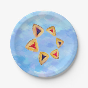 Hamantaschen Star Purim Party (No Text) Paper Plates
