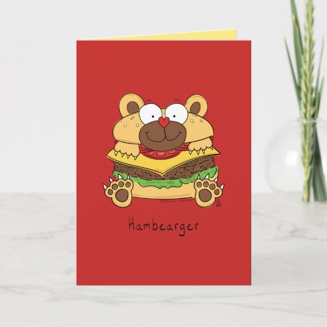 Hambearger - Funny Hamburger Bear Pun Card (Front)